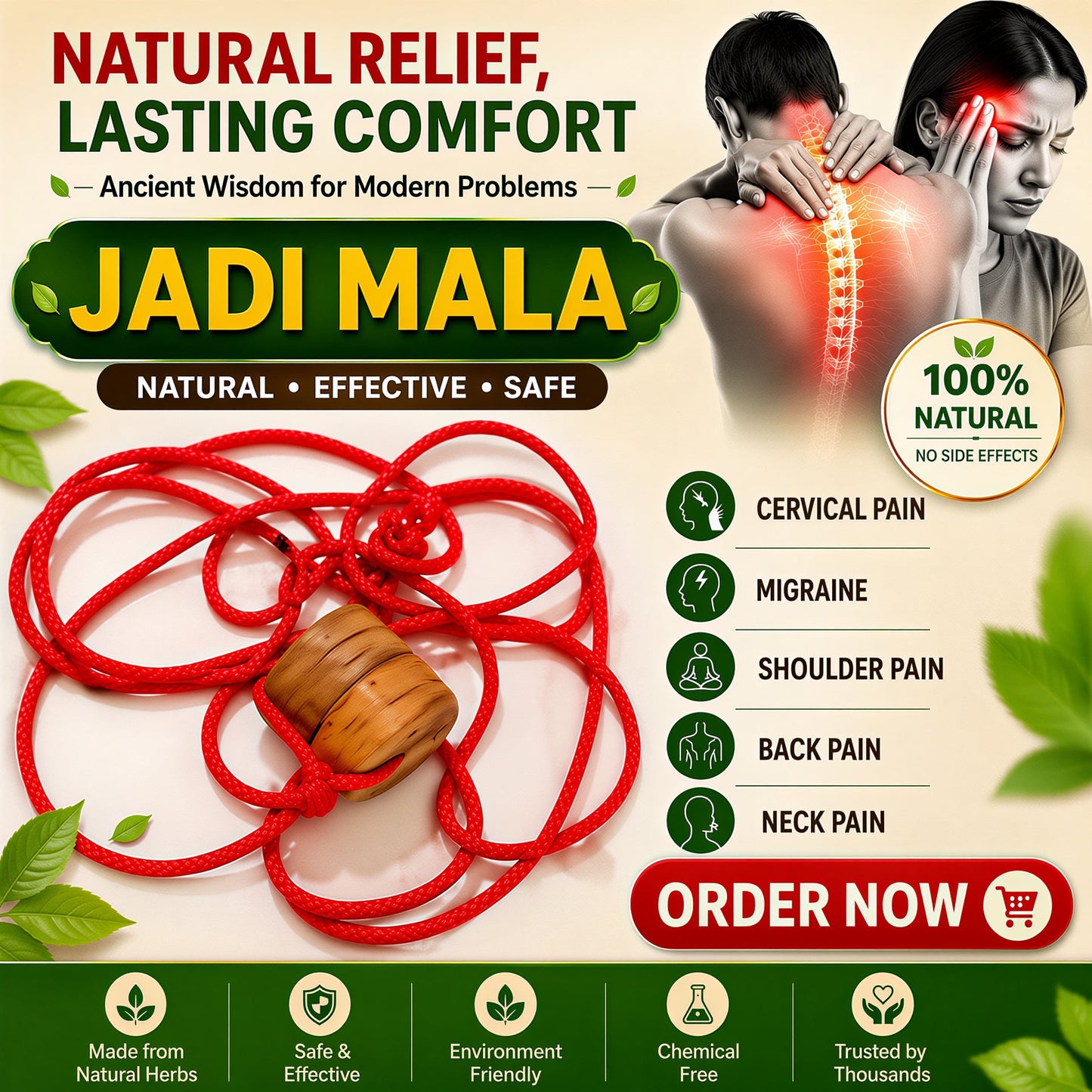 Jadi Mala-Cervical, Migraine, Shoulder Pain, Back pain, Neck Pain.